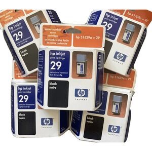 HP 29 Black Ink Cartridge 51629a New Genuine Sealed lot of 5 EXP 2003
